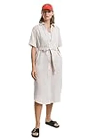 GANT REG LINEN randig skjorta klänning, , 42