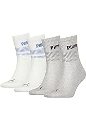 PUMA Unisex kort strumpa (4-pack), Grå/vit, 39-42 EU
