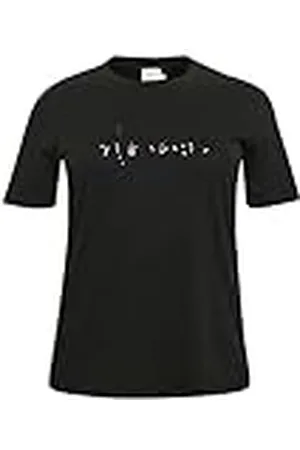 Kaffe Plusstorlek T-shirt kortärmad grafisk tryck Crew Neck, , L Stor