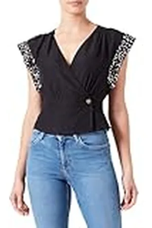 Scotch&Soda Dam wrap topp med paljetärm detaljblus, , 36