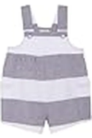 Gocco Ränder jumpsuit med broderad grå ljusbrun, , 18-24 månader