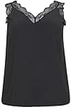 Kaffe Dam plus storlek Topsleveveless spets väst Tank Top tröja, , 52