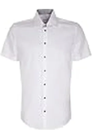 Seidensticker Silkesdekal herr affärströja – slim fit – strykfri – Kent krage – kortärmad – 100% bomull, , 38 SE