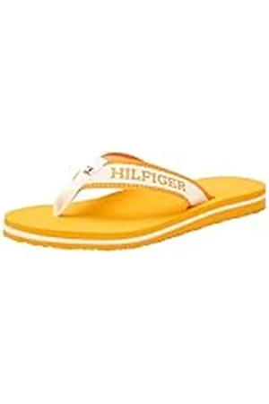 Tommy Hilfiger Kvinnors Hilfiger Webbing Pool Slide Flip Flop, Rich Ochre, 3.5 UK, , 36 EU
