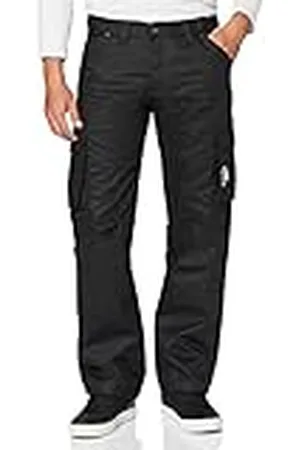 Enzo Lös passform jeans för män, ( svartbelagd), 28W / 32L