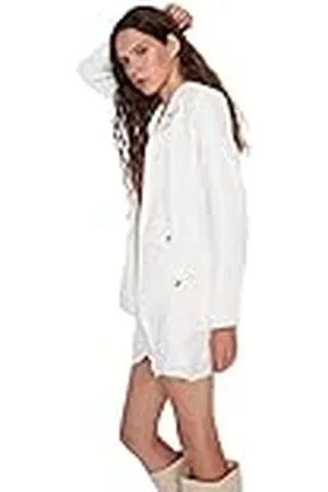 Trendyol För kvinnor, normal dubbel, rij effen vävd blazer, , 40 EU, , 16