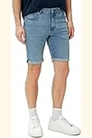 Koton Herr denim vikta ben detaljerade knappade shorts, , 30