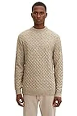 TOM TAILOR Herr Stickad tröja i melange-look 1033650, , M