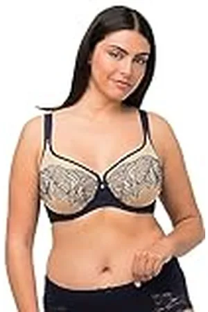Ulla Popken Ulla popkar, kvinnor, stora storlekar, Wire-Bra, Lace, 2 toner, , 105B