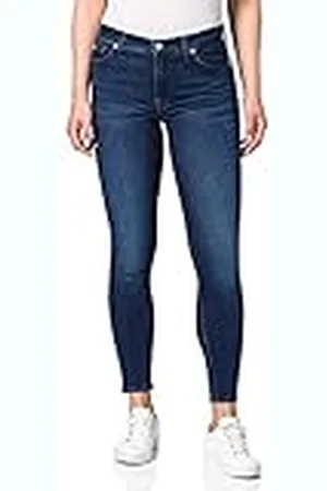 7 for all Mankind Dam Hw Skinny Crop Dark Blue Jeans, , 24W x 30L