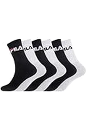 Fila Bomullsstrumpa för män - set med 6 - sportstrumpor för män, grå och svart, storlek 35/38, , 35/38 EU