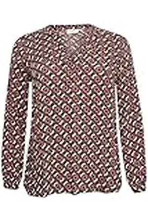 Kaffe Plus-size dam blus långärmad avslappnad passform V-notch hals
