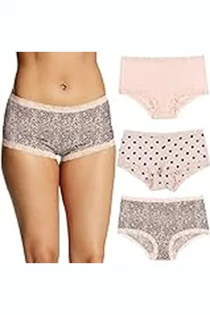 Maidenform Boyshorts-trosor för kvinnor, damunderkläder i mikrofiber med spets, fantastisk passform, 3-pack, M