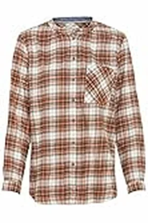 Camel Active Rutig blus för kvinnor med rund hals, , XS