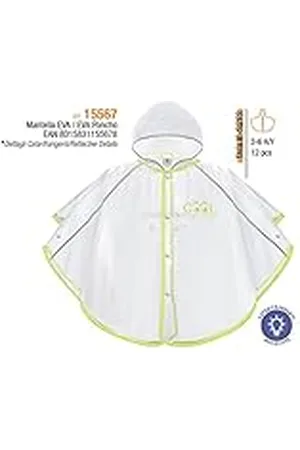 PERLETTI Flickors 15567PONCHOGREEN barns regnrock, Couleur, Taille Unique