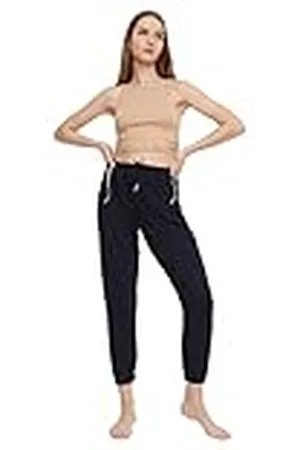 Trendyol Dam Navy Basic stickad tracksuit sweatpants, , S