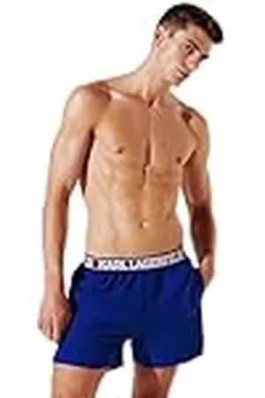 Karl Lagerfeld Elongated Logo Short Shorts, Mazarine Blue, XS, , XS