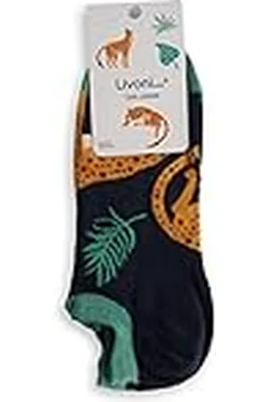 Livoni Högkvalitativa unisex bomullssneakers strumpor med färgglada och roliga mönster, storlek: 35–38, modellnamn: Cool leopard låga strumpor