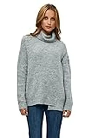DESIRES Dam Daliah stickad rollneck, grå melange, XS, Gråmelange, XS