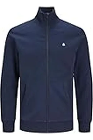 JACK & JONES Sweatshirt för män med dragkedja, plus enfärgad sweatshirt med dragkedja, , 4XL