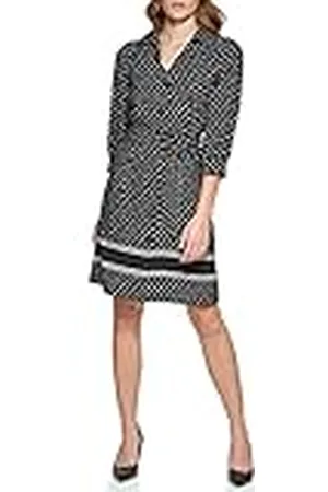 Karl Lagerfeld Paris Ld2ae758-xsf-4 ledig klänning, svart mjuk vit, 38 för kvinnor, , 36