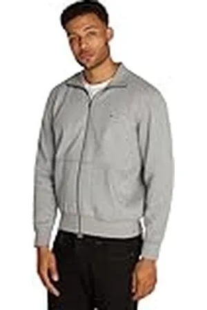 Tommy Hilfiger Herr ESSENTIAL FLEECE ZT STAND COLLAR MW0MW38083 tröja med dragkedja, grå, XL, , XL