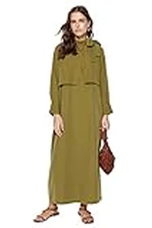 Trendyol Damer rak maxi långa ärmar ledig/avslappnad vanlig hijab klänning, , 44