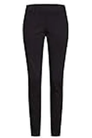 Kaffe Kvinnors lediga byxor med dragkedja fickor High-waisted elastisk midja smal passform, , 30