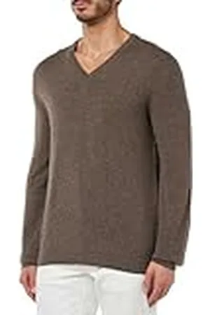 Hackett Merino Cash Mix V-tröja för män, , XXL