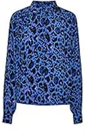 Part Two VernaPW SH Regular fit långärmad tröja, blå Leo Print, 48 dam, , 46