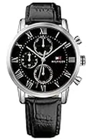 Tommy Hilfiger Herr multi urtavla kvarts klocka med läderarmband 1791401, , En storlek, Band