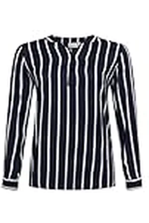 Kaffe Dam plus size skjorta blus randig överdimensionerad v-ringad långärmad, , 22