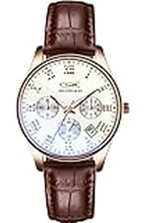 Basfur Armbandsur för män, modedesignad analog kvartsur med Calenda-display, professionell herrklocka som lyser i mörkret med läderrem som andas., , Modern