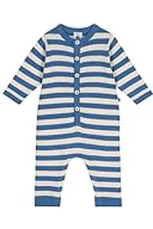 Petit Bateau Unisex barn långärmad jumpsuit, , 0-3 mesi