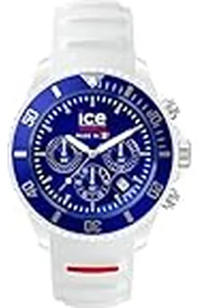 Ice-Watch Ice Cocorico Chrono Blue White Red, Vit Herrklocka Med Silikonarmband, 023252, Medium