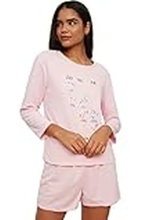 Trendyol Kvinnor med slogan mellanstickad T-shirt-kort pyjamasset, , L