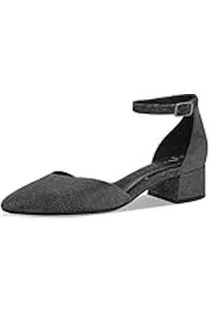 Marco Tozzi Dam, Feel ME fotsäng, mjukt foder, vegansk, 2–24304–42 tofflor, svart metall, 37 EU, , 37 EU