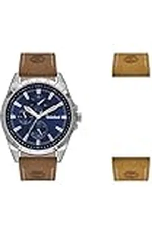 Timberland Mäns analog kvarts klocka med läder kalvläder armband TBL15909JYS.03AS