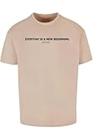 Merchcode Herr utan krage t-shirt, beige, L, , L