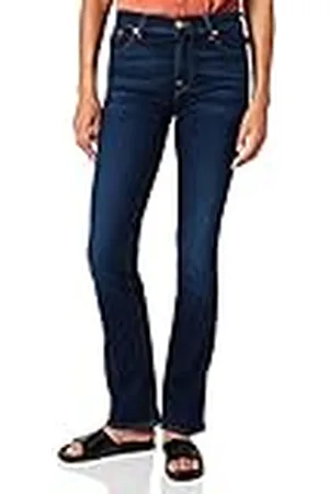 7 for all Mankind Dam Bootcut Rinsed Blue Jeans, , 24W x 30L