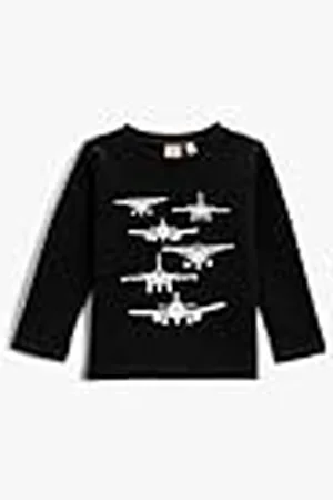 Koton Tryckt T-shirt med lång ärm crew neck bomull, unisex, barn och tonåringar, , 18-24 M�nader