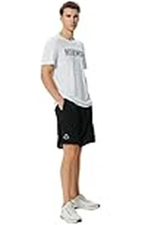 Koton Herr elastisk midja slogantryck ficka sportshorts, , M
