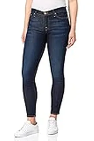 7 for all Mankind The Skinny Crop Bair Rinsed Indigo Jeans för kvinnor, , 24W x 30L