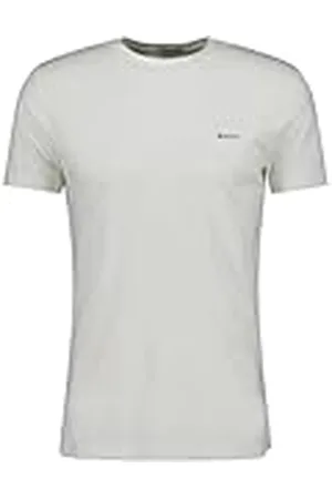 GANT Kortärmad T-shirt med kontrastlogotyp, äggskal, XXXL herr, , 3XL
