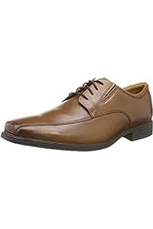 Clarks Herr Tilden Walk Oxford platt, mörk Tan Lea, 10 UK bred