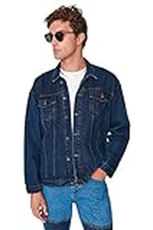Trendyol Herr Lapel Krage Vanlig Oversize Jacka Kappa, , S