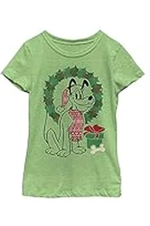 Disney Karaktärer jul Fairisle Pluto flicka ljung besättning t-shirt, , XS