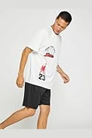 Koton Män basic sport t-shirt basket tryckt crew neck, , S