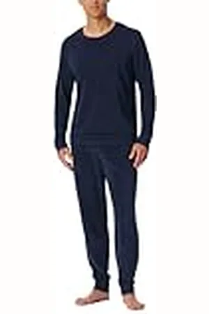 Schiesser Herrpyjamas lång med manschett mjuk frotté X-Mas Gifting set pyjamas-set, , 52