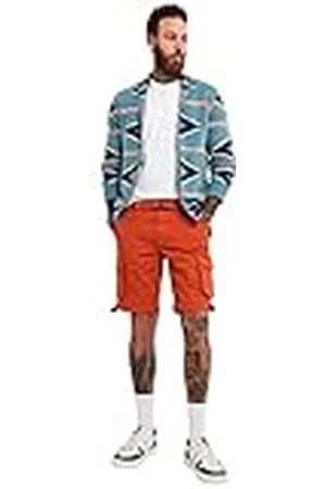 Joe Browns Herr flera fickor knälängd bälte avslappnade cargoshorts, orange, 32 midja, , 32W